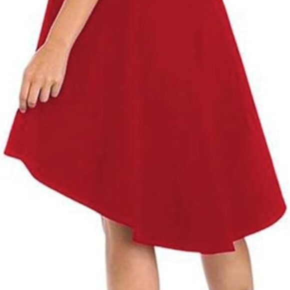 Sarin Mathews Womens Off Shoulder Short Sleeve High Low Cocktail Skater Dress - Picture 2 of 2